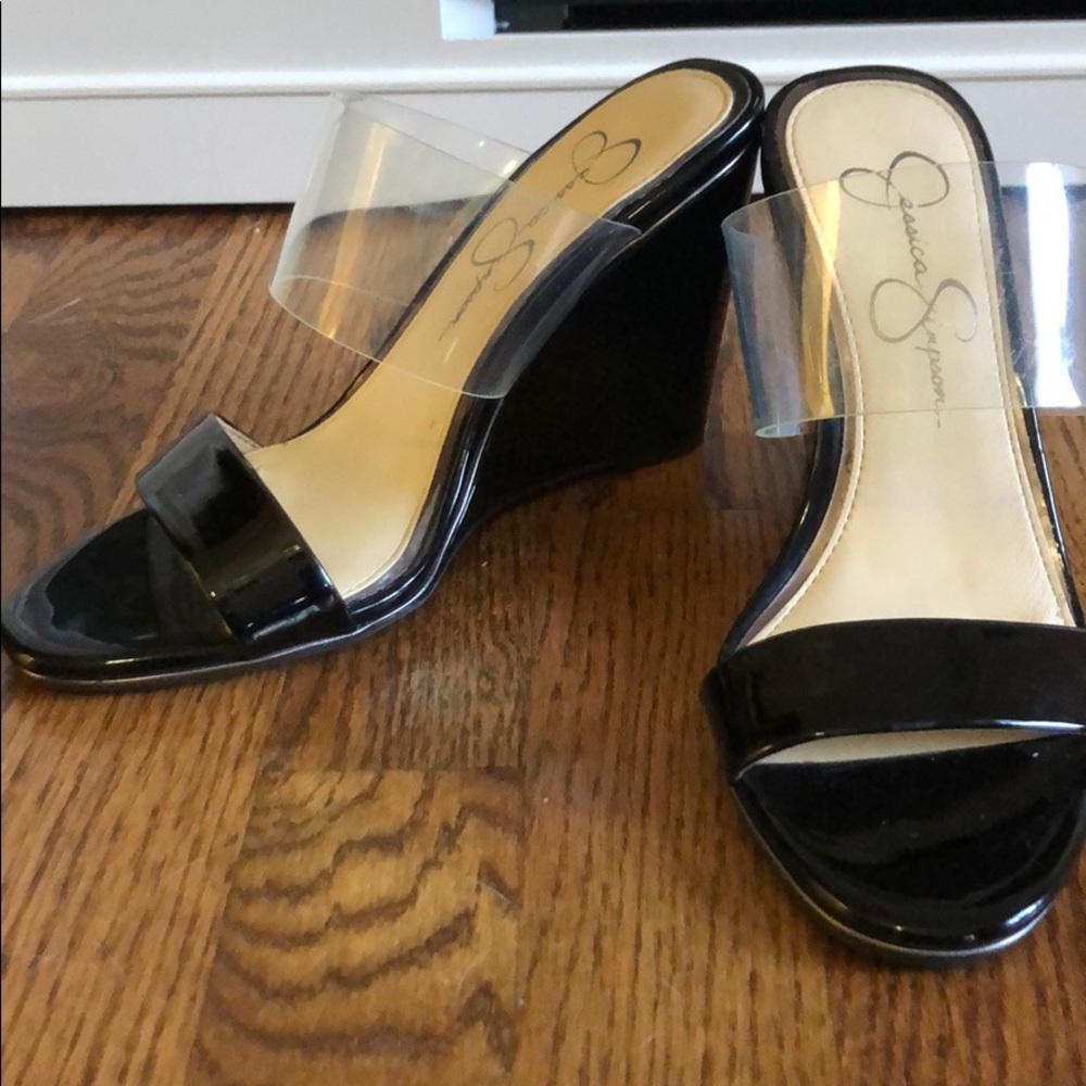 Jessica Simpson Patent leather wedges